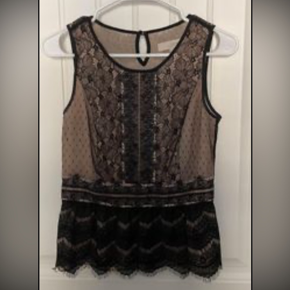 Loft black lace Blouse Size Xs